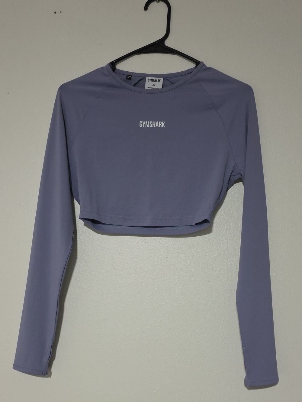 Gymshark Lavender Cropped Long Sleeve Performance Top